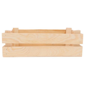 Prostokątna skrzynka drewniana o wymiarach 30x20x10 cm z naturalnego drewna. Idealna jako baza do aranżacji florystycznych i wystroju wnętrz w stylu rustykalnym.
