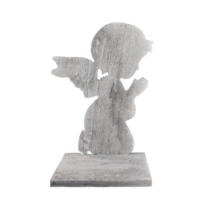 Szara statuetka z aniołem 36 cm od Trend Deco.
