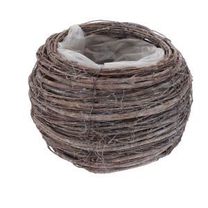 Okrągła osłonka z patyków 16 cm to naturalna dekoracja florystyczna typu drewniane z kory, idealna do aranżacji wnętrz w stylu boho.