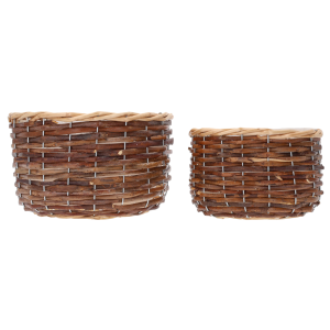 Wielkanocna kompozycja z żonkilami i hiacyntami w wiklinowych osłonkach. Idealna dekoracja wiosenna.