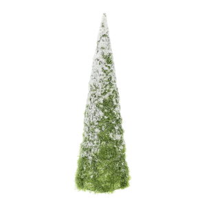 Choinka ośnieżona 40 cm bez włączonego oświetlenia, prezentująca naturalny kształt i zimowy design dekoracji.
