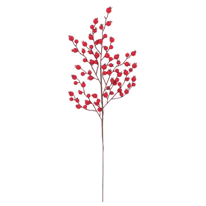 Gałązka świąteczna z czerwonym głogiem 70 cm Trend Deco