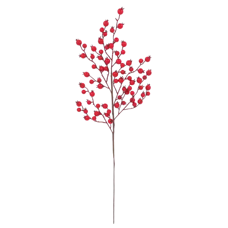 Gałązka świąteczna z czerwonym głogiem 70 cm Trend Deco