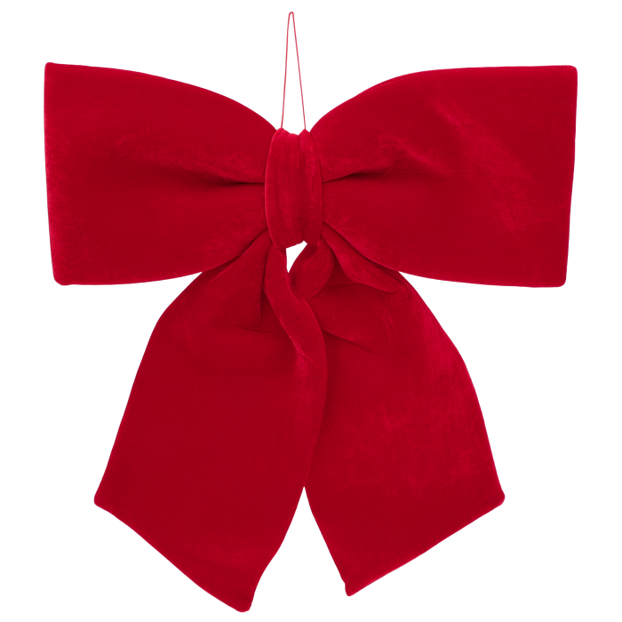 Dekoracyjna czerwona kokarda z weluru 60cm Trend Deco - zdjęcie główne produktu