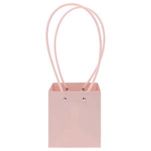 Torebka kwiatowa różowa kwadratowa 32cm Trend Deco na białym tle.
