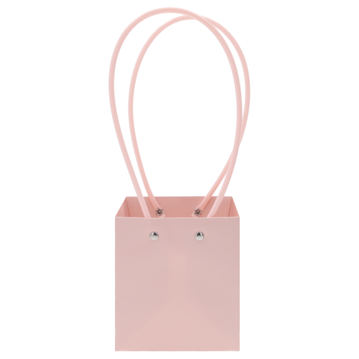 Torebka kwiatowa różowa kwadratowa 32cm Trend Deco na białym tle.