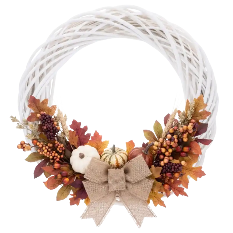Biała owalna drewniana osłonka 40 cm z naturalnego drewna, idealna do kompozycji florystycznych i dekoracji.