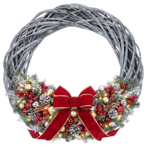 Metalowe wiaderko na piku 34 cm różowe w aranżacji florystycznej