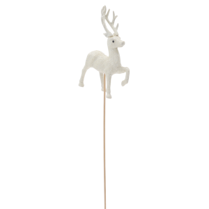 Biały renifer na piku 35 cm