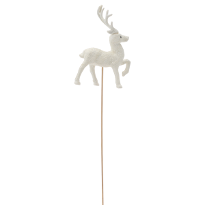 Biały renifer na piku 35 cm