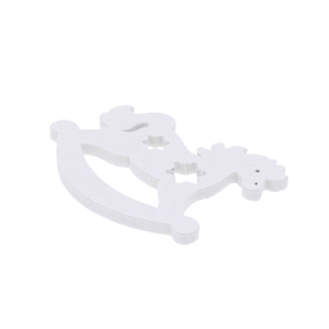 Biały drewniany konik na biegunach 3,5x4 cm, 10 sztuk