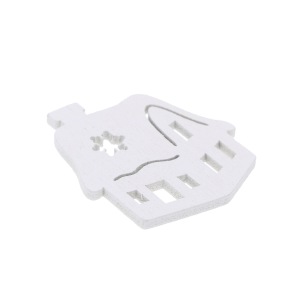 Białe drewniane domki ozdobne 3x4 cm, 10 sztuk.