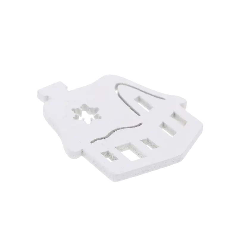 Białe drewniane domki ozdobne 3x4 cm, 10 sztuk.