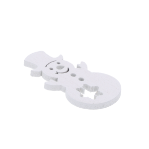 Biały drewniany bałwanek o wymiarach 4x2,5 cm