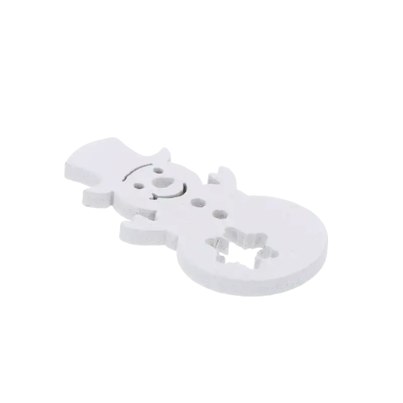 Biały drewniany bałwanek o wymiarach 4x2,5 cm