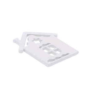 Białe drewniane domki ozdobne 3x4 cm, 10 sztuk