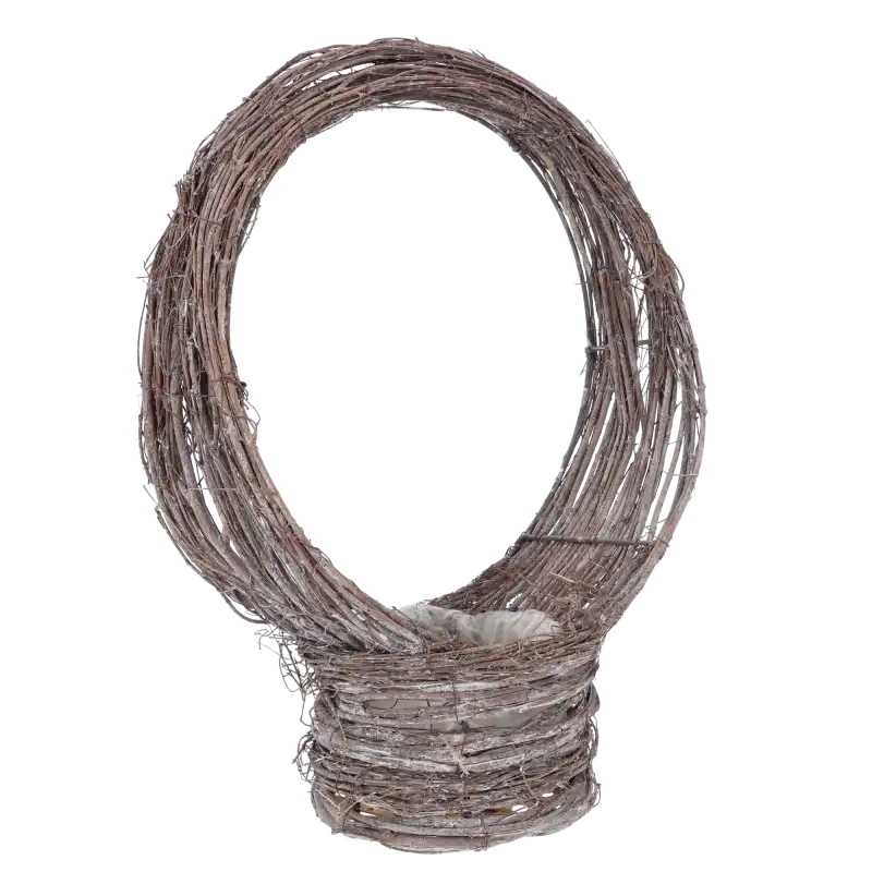 Okrągły drewniany kosz do kompozycji 40 cm z gałęzi