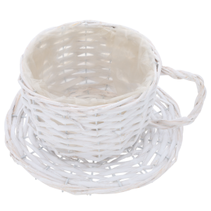 Biała wiklinowa filiżanka 20 cm