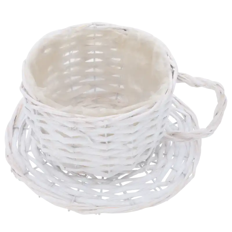 Biała wiklinowa filiżanka 20 cm