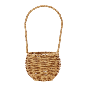 Brązowy koszyk dekoracyjny z plecionki z tworzywa 14x14x30H