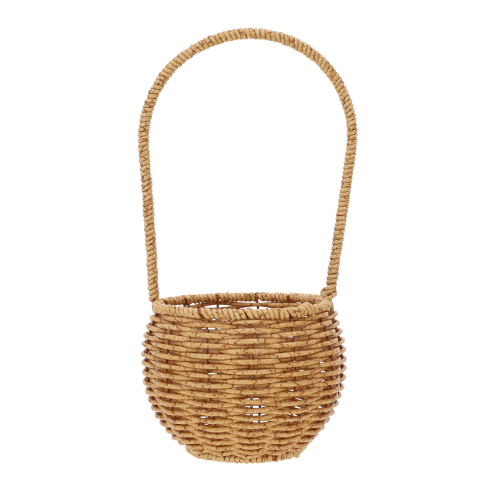 Brązowy koszyk dekoracyjny z plecionki z tworzywa 14x14x30H