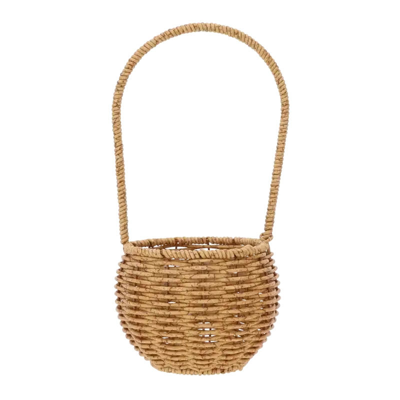 Brązowy koszyk dekoracyjny z plecionki z tworzywa 14x14x30H