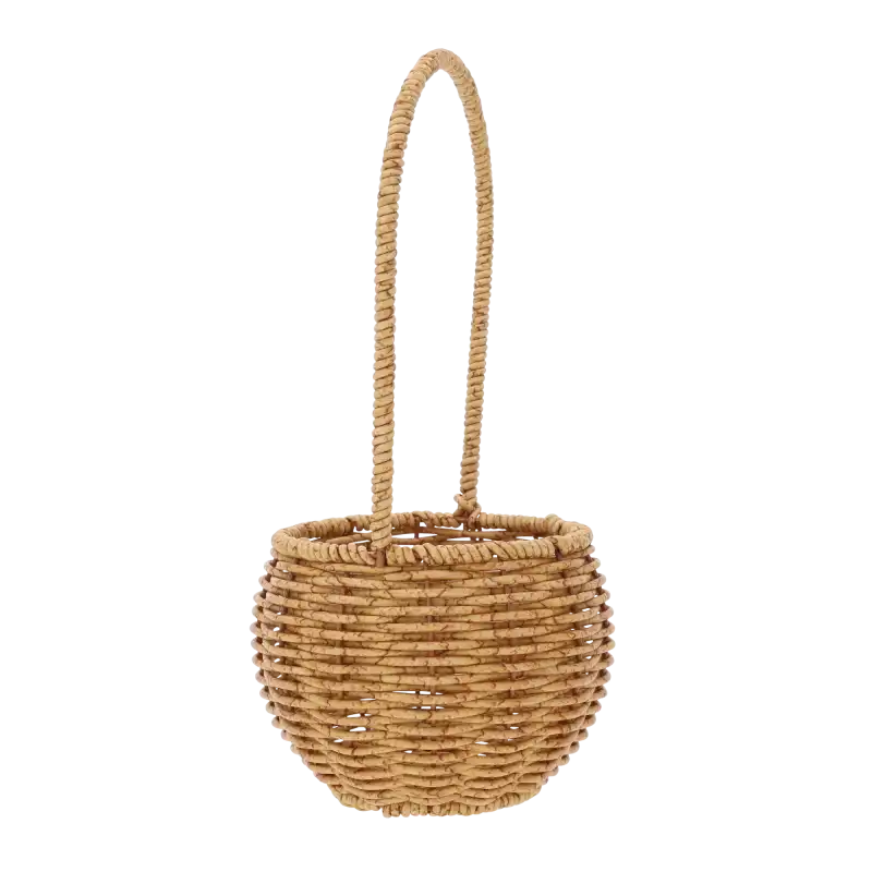 Brązowy koszyk dekoracyjny z plecionki 14x14x30H