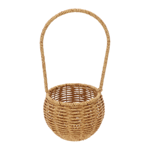 Brązowy koszyk dekoracyjny z plecionki 14x14x30H z pałąkiem