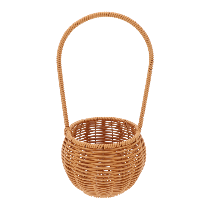 Brązowy koszyk dekoracyjny z plecionki 14x14x30H z tworzywa sztucznego