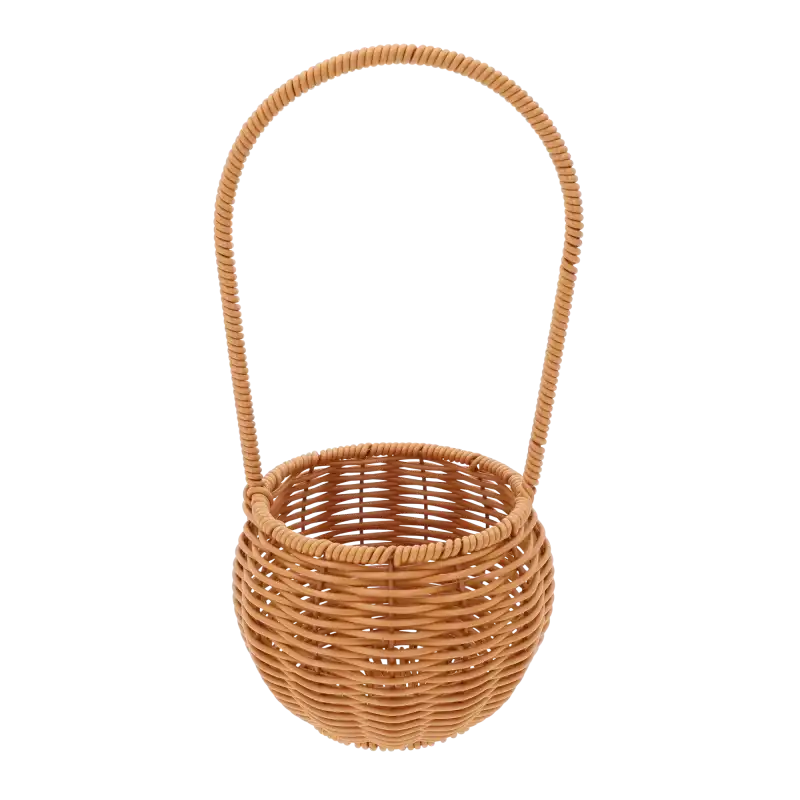 Brązowy koszyk dekoracyjny z plecionki 14x14x30H z tworzywa sztucznego