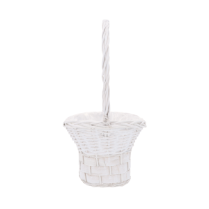 Biały wiklinowy kosz z folią 55 cm