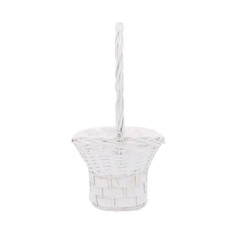 Biały wiklinowy kosz z folią 55 cm