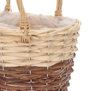 Owalny kosz wiklinowy z folią 32 cm