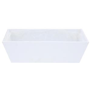 Biała drewniana skrzynka 30x12x10H na białym tle
