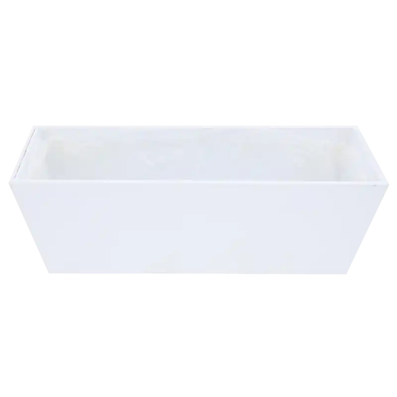 Biała drewniana skrzynka 30x12x10H na białym tle