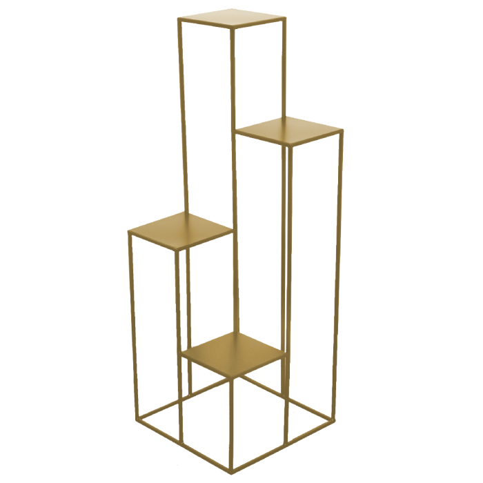 Kwietnik metalowy stojak loft 4 poziomy złoty elegancki glamour industrialny nowoczesny kwietnik stojak na kwiaty doniczki zdjęcia 4 półki kwadrat - 4 półki schodki 4 poziomy - stojak na kwiaty w stylu glamour