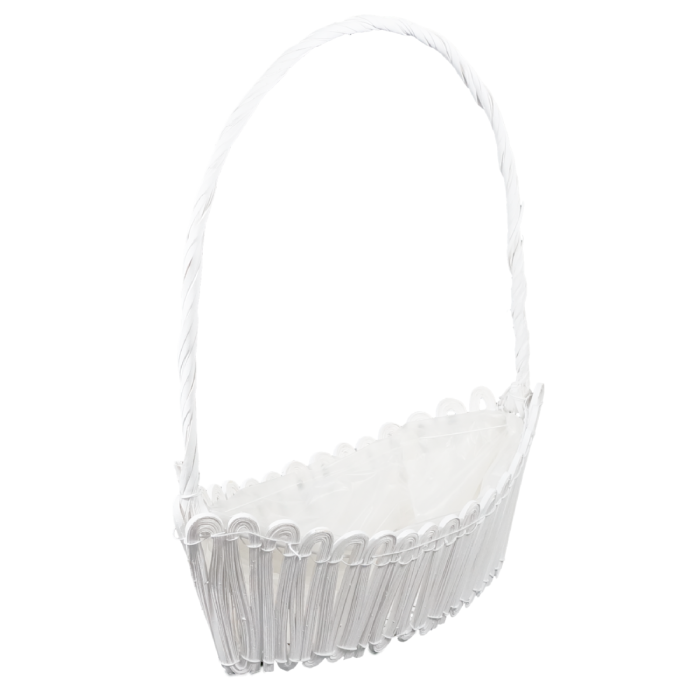 Biały kosz osłonka na kwiaty 53 cm, kosz kwiatowy, kosz prezentowy, kosz delikatesowy, biały koszyk na kwiaty, biała osłonka na kwiaty, koszyk, osłonka, białe osłonki, białe koszyki, producent wikliny