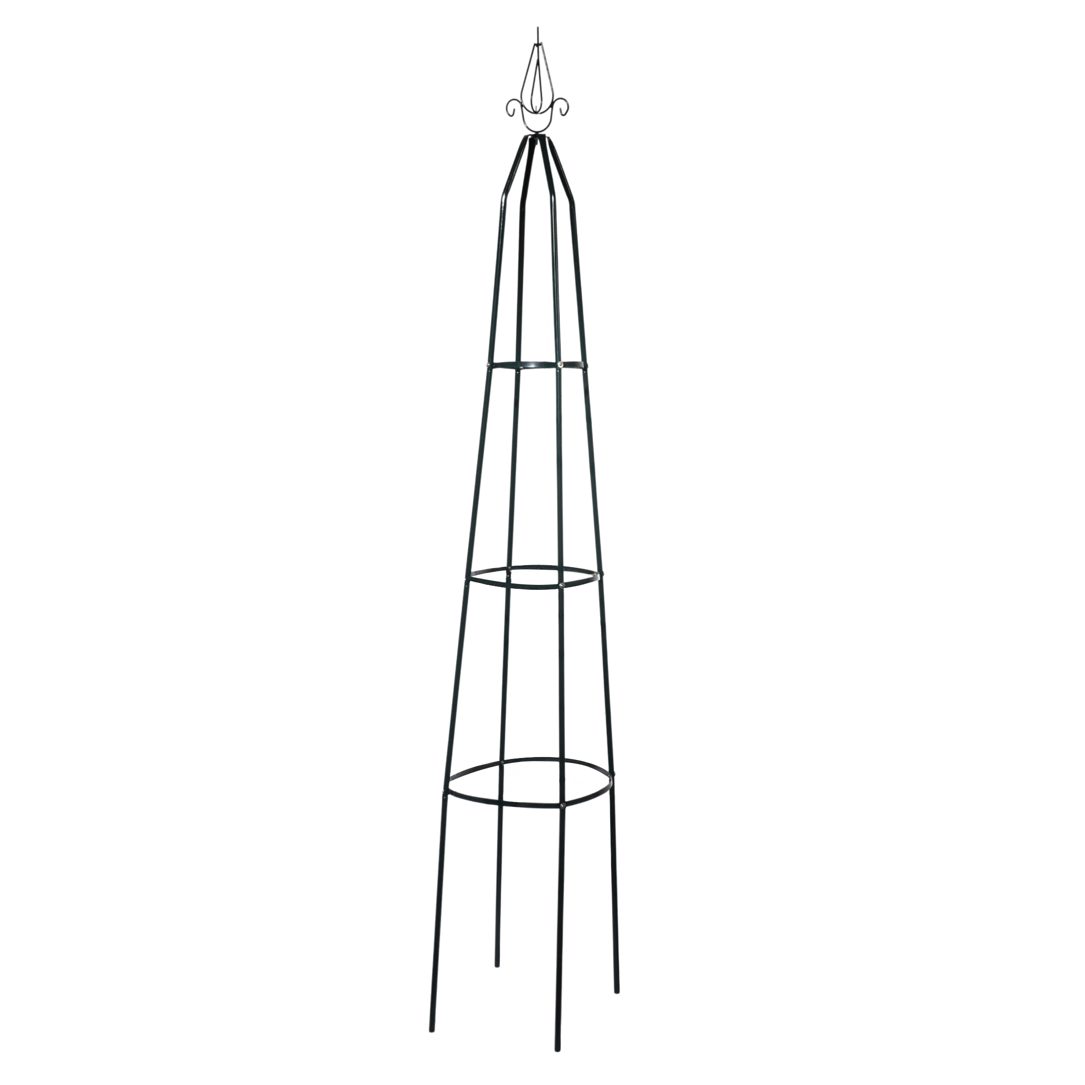 Pergola Colonne Jardin 200 Cm - Support Plantes Grimpantes, Acier Revêtu, Vert Foncé, Ancres Incluses